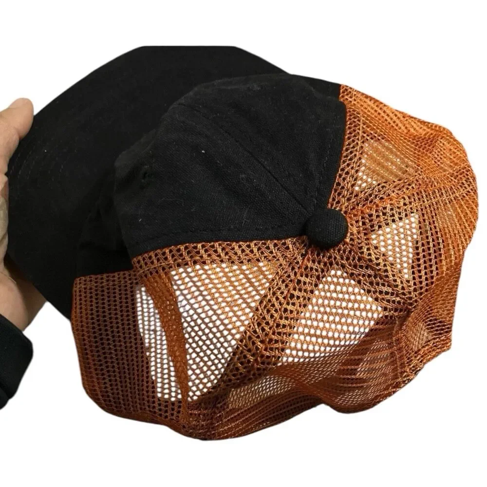 ONLY NY Trucker Adult Hat Black Orange Mesh Strapback Cap Skate Streetwear